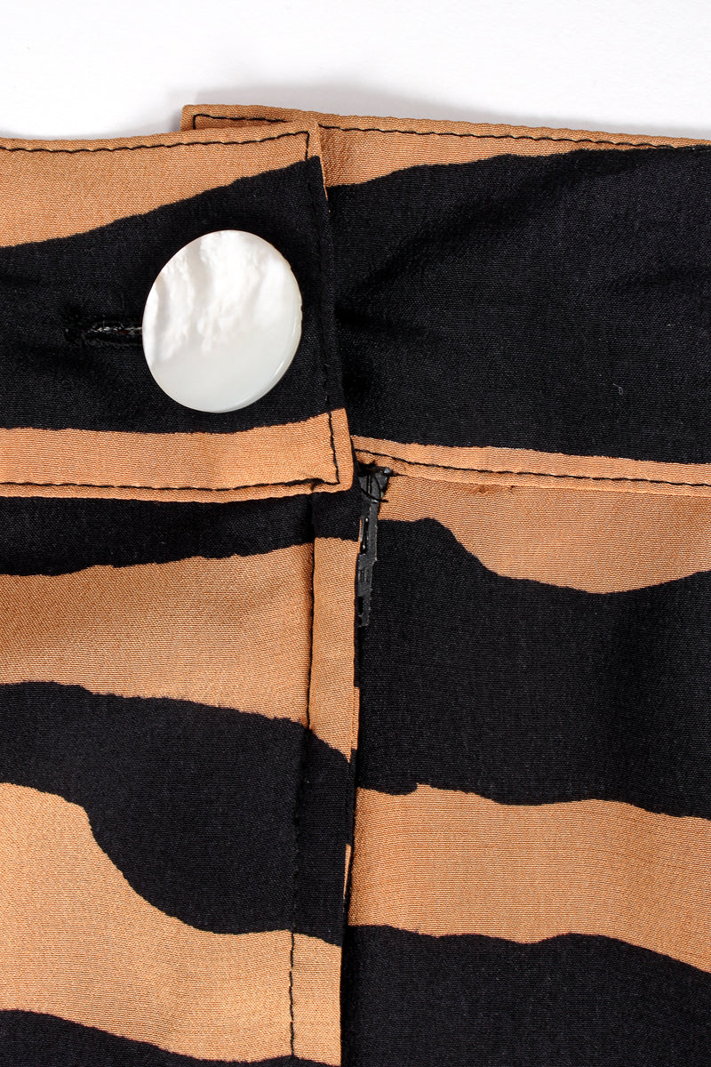 Vintage Tiger Stripe Silk Crepe Pant Suit Set button at Recess Los Angeles