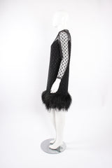 Vintage Ostrich Feather Mesh Dress on Mannequin side at Recess Los Angeles