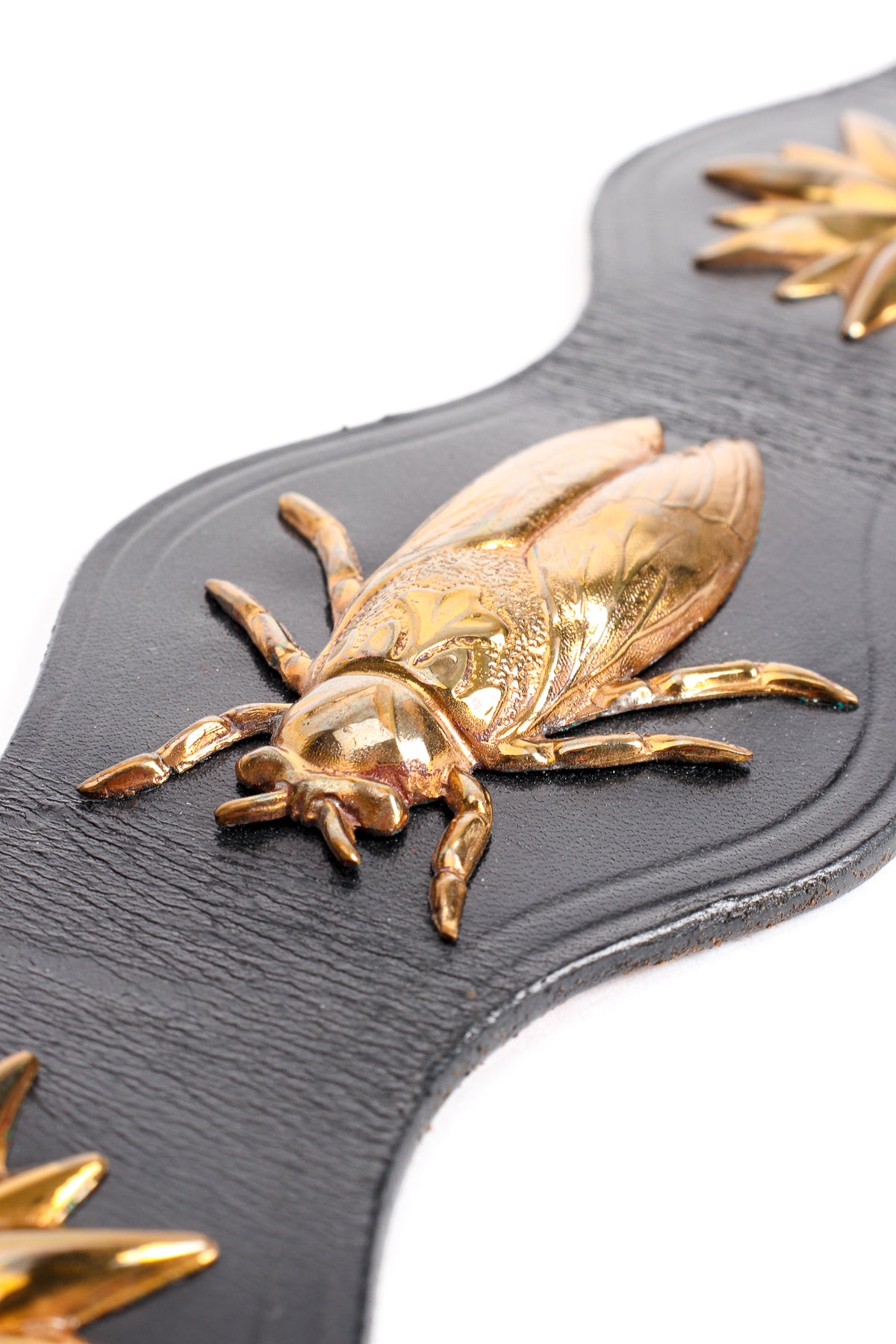 Rare Cicada Insect Bug Vintage Belt Buckle Vintage Phelps 1940s Rare Leather Insect Waist Belt – Recess main image 2