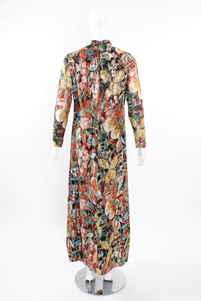 Vintage Floral Brocade Shift Gown on Mannequin back at Recess Los Angeles