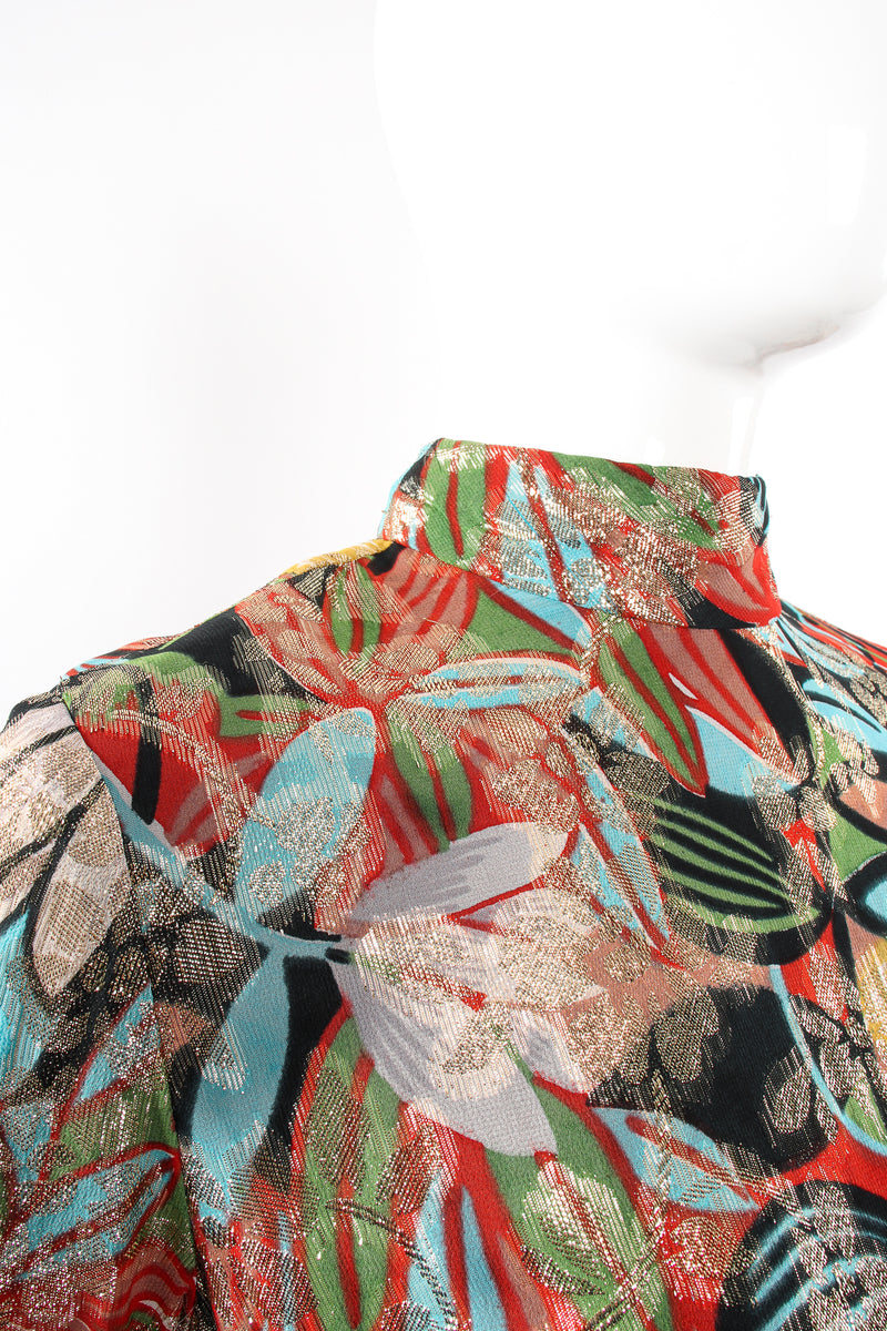 Vintage Floral Brocade Shift Gown on Mannequin collar detail at Recess Los Angeles
