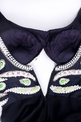 Vintage Oceanic Beaded Peek Jumpsuit padded bra close up  @ Recess LA