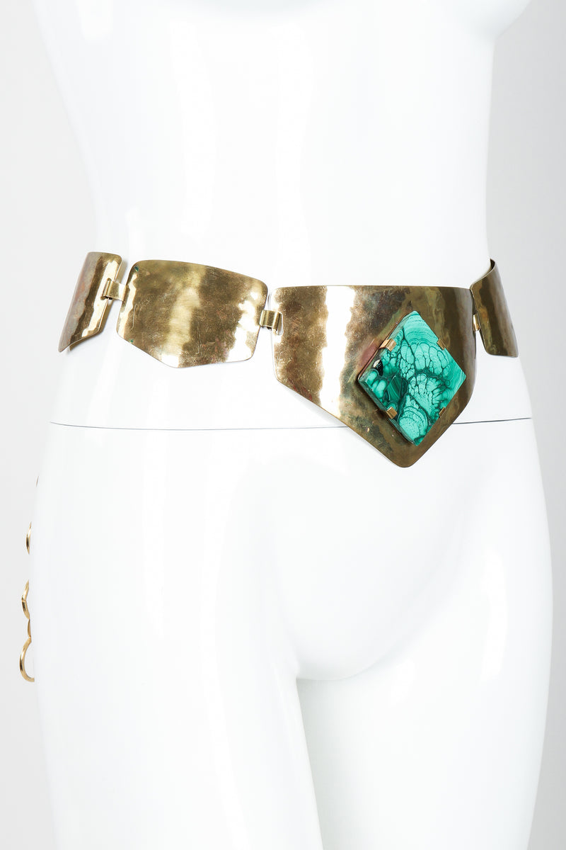 Vintage Malachite Plate Chain Belt on Mannequin at Recess Los Angeles