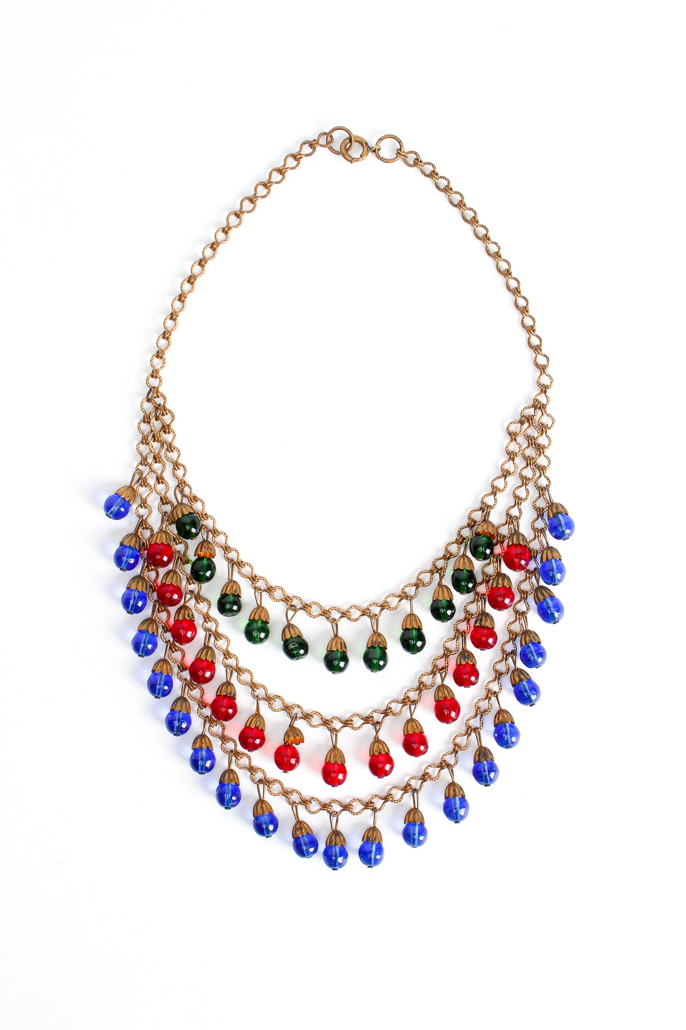 Vintage Tiered Glass Bead Bib Necklace at Recess Los Angeles