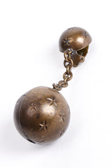 Vintage Antiqued Brass Starry Ball Drop Earrings at Recess Los Angeles