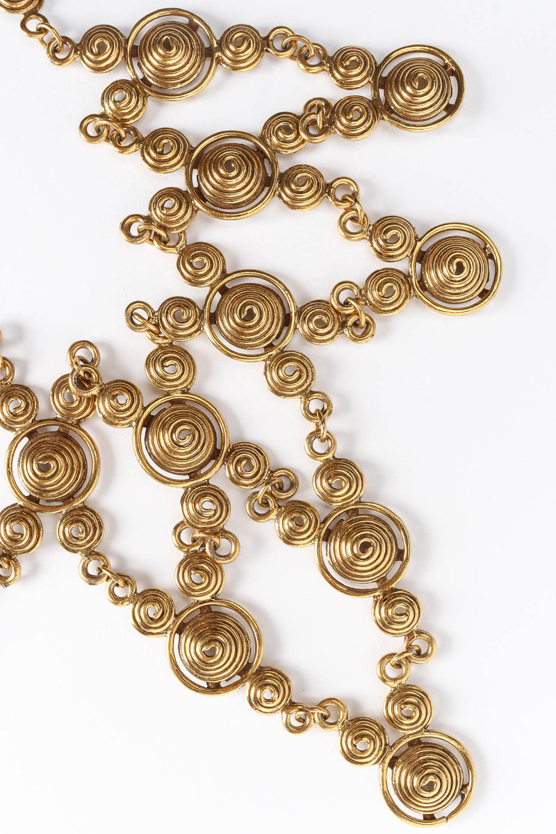 Vintage Concentric Spiral Bib Necklace spiral close up @ Recess Los Angeles