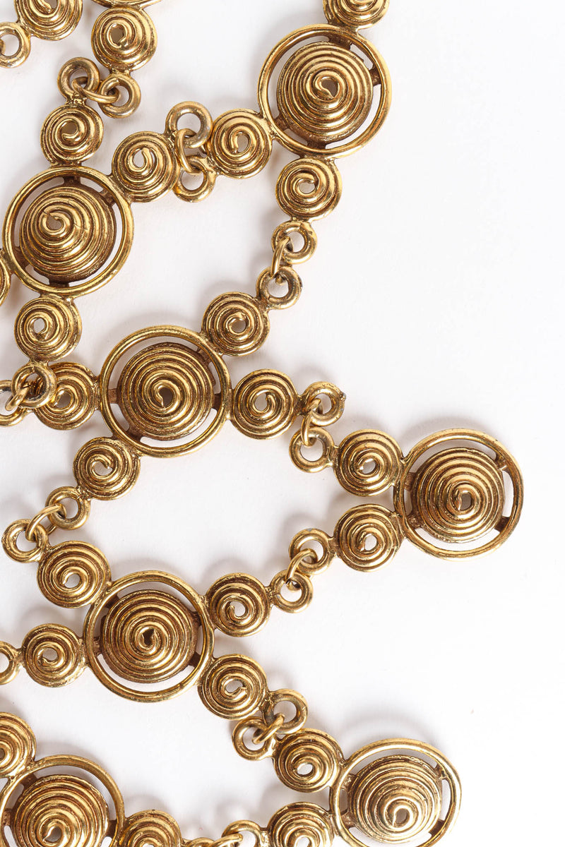 Vintage Concentric Spiral Bib Necklace spiral close @ Recess Los Angeles