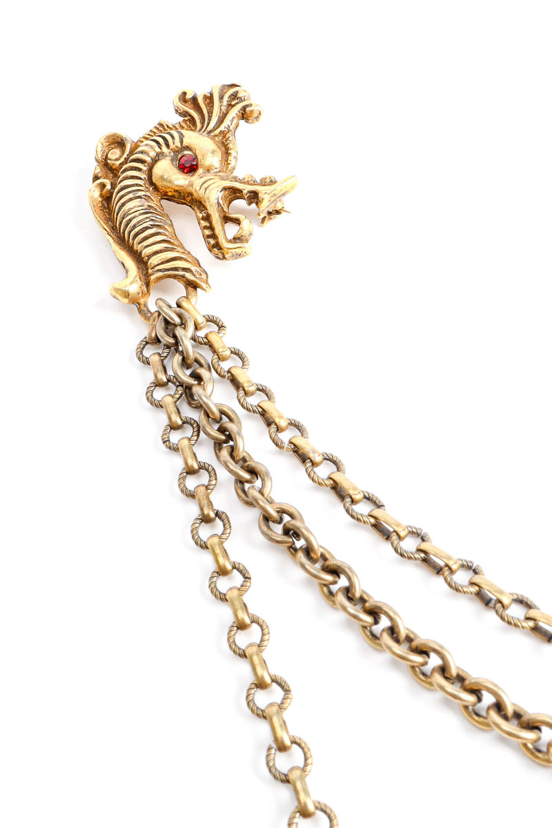Vintage Sea Dragon Collar Pin sea dragon head close @ Recess LA