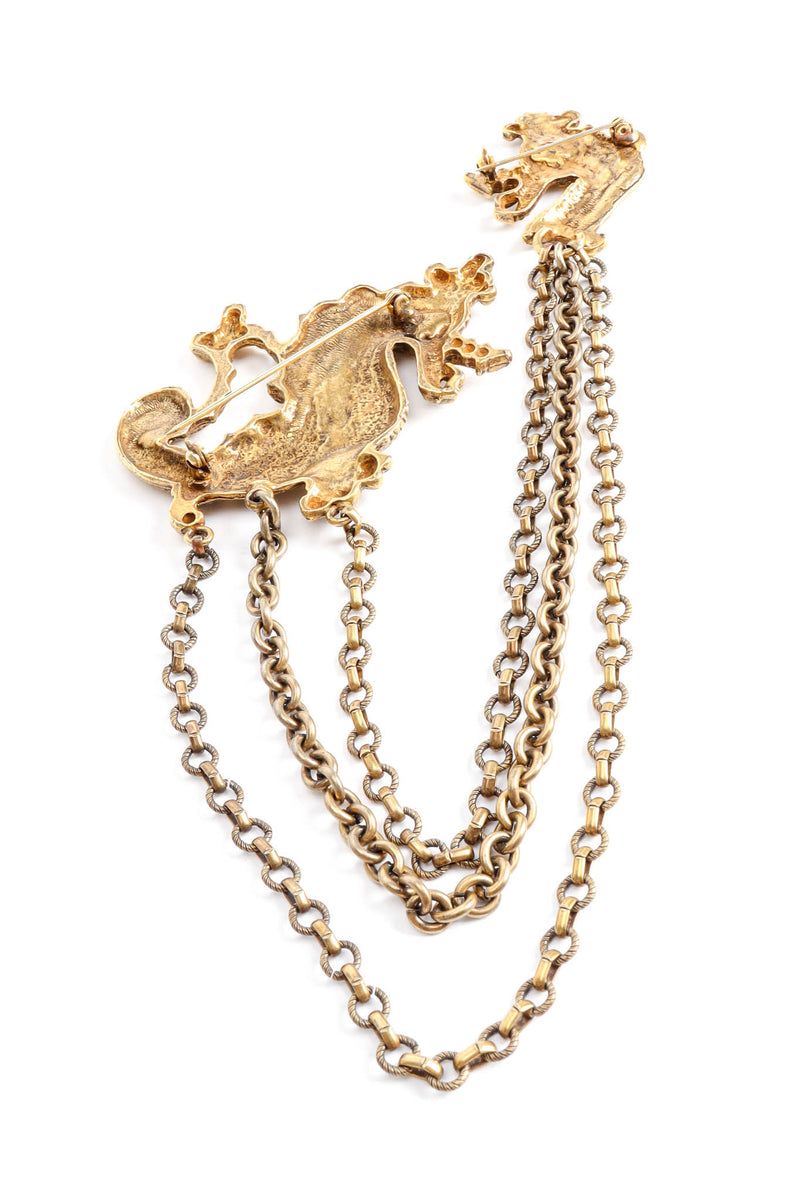 Vintage Sea Dragon Collar Pin reverse close  @ Recess LA