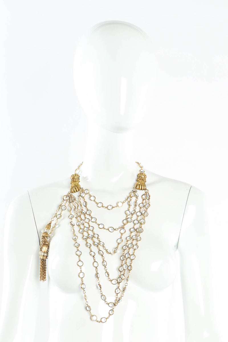 Julie Rubano Crystal Stone Waterfall Necklace on mannequin @ Recess Los Angeles