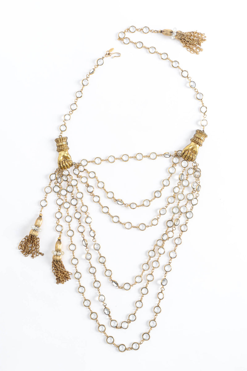 Julie Rubano Crystal Stone Waterfall Necklace front flat @ Recess Los Angeles