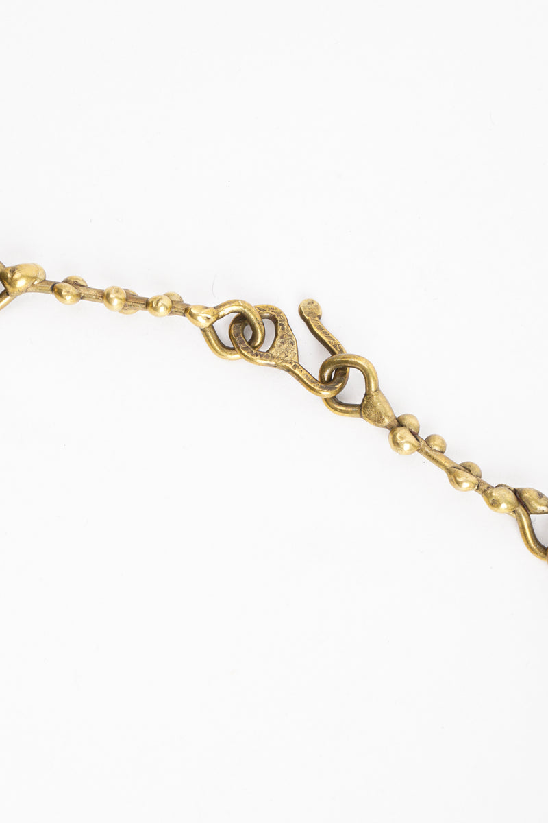 Vintage Brutalist Brass Diamond Drop Collar hook clasp at Recess Los Angeles