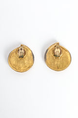 Vintage Geo Hammered Plate Earrings back flat  @ Recess LA