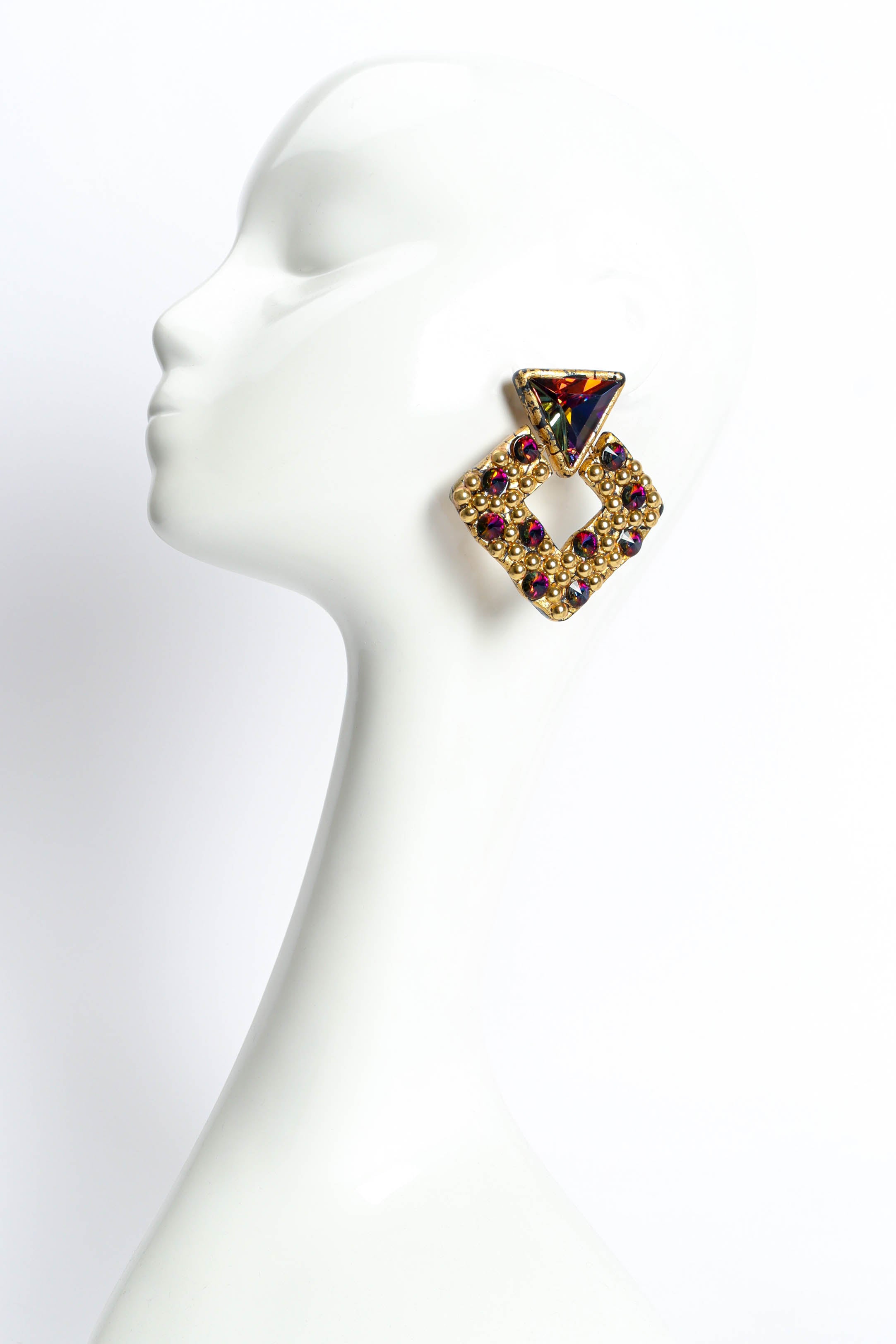 Vintage Regal Pyramid Drop Earrings in mannequin  @ Recess LA