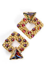 Vintage Regal Pyramid Drop Earrings up/down flat lay  @ Recess LA