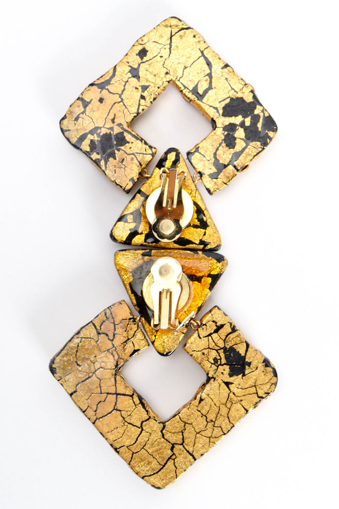 Vintage Regal Pyramid Drop Earrings art flat lay back  @ Recess LA