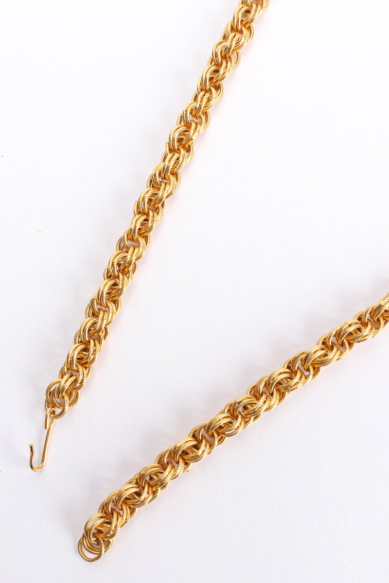 Vintage Jeweled Lion Pride Pendant Necklace chain/hook clasp detail@ Recess LA