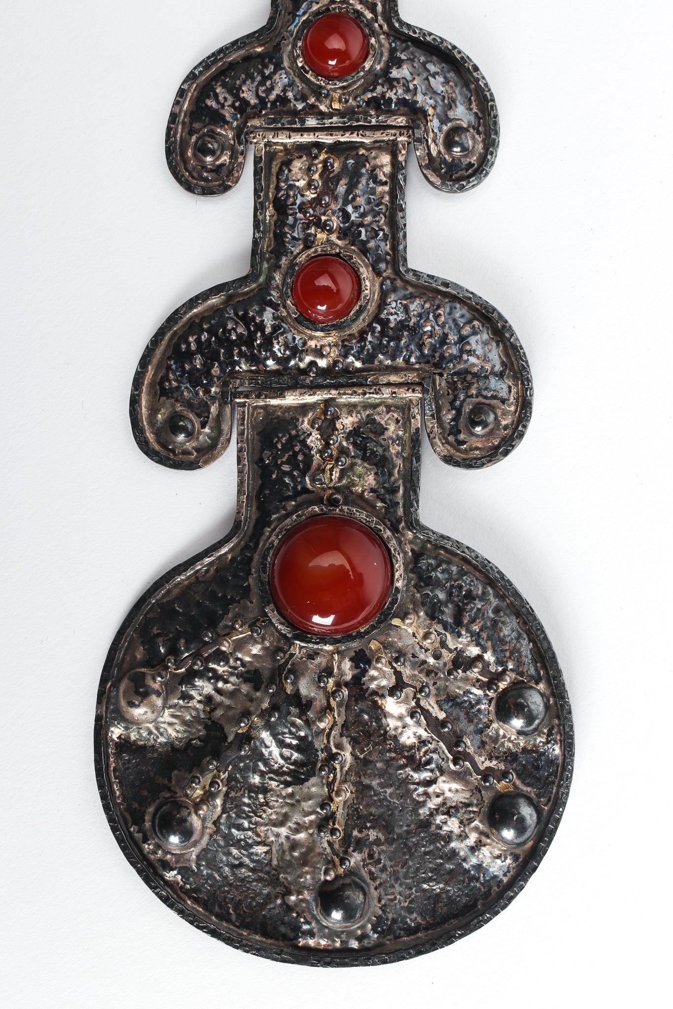Vintage Byzantine Cabochon Plate Collar Necklace center drop close up @ Recess Los Angeles