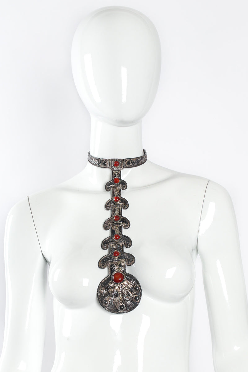 Vintage Byzantine Cabochon Plate Collar Necklace on mannequin @ Recess Los Angeles
