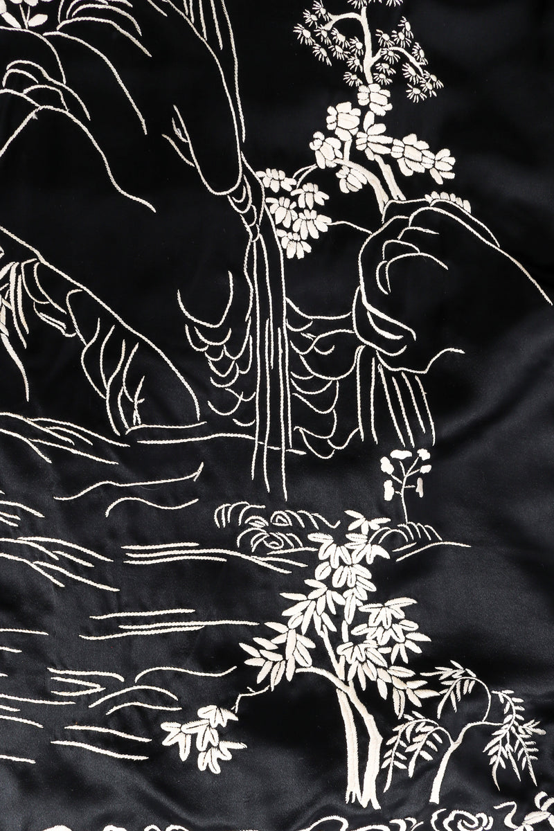 Vintage Embroidered Floral Robe Duster tree & mountain embroidery @ Recess LA