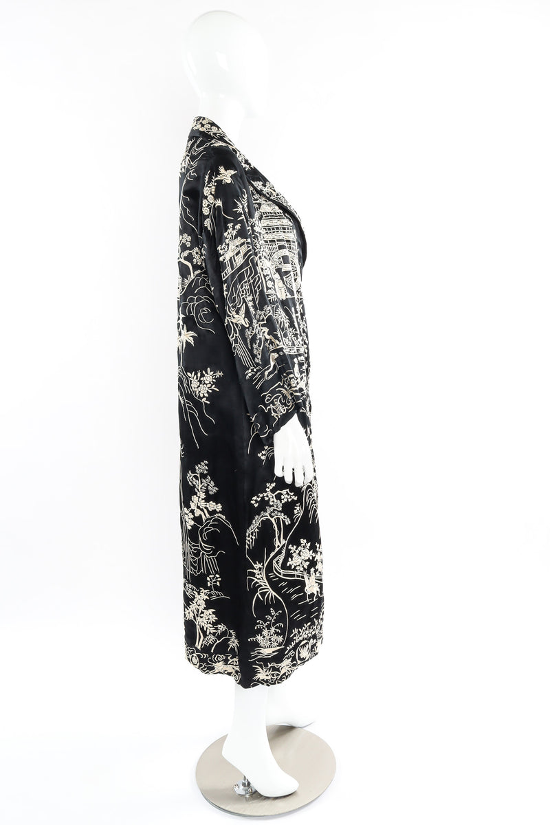 Vintage Embroidered Floral Robe Duster mannequin side @ Recess LA