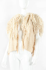 Vintage Yarn Fringe Yoke Blanket Vest on mannequin crop at Recess Los Angeles