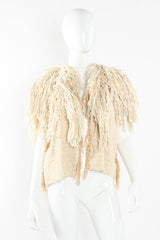 Vintage Yarn Fringe Yoke Blanket Vest on mannequin front at Recess Los Angeles