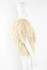 Vintage Yarn Fringe Yoke Blanket Vest on mannequin side at Recess Los Angeles