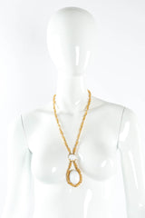 Vintage Brutalist Double Egg Pendant Necklace on mannequin @ Recess Los Angeles