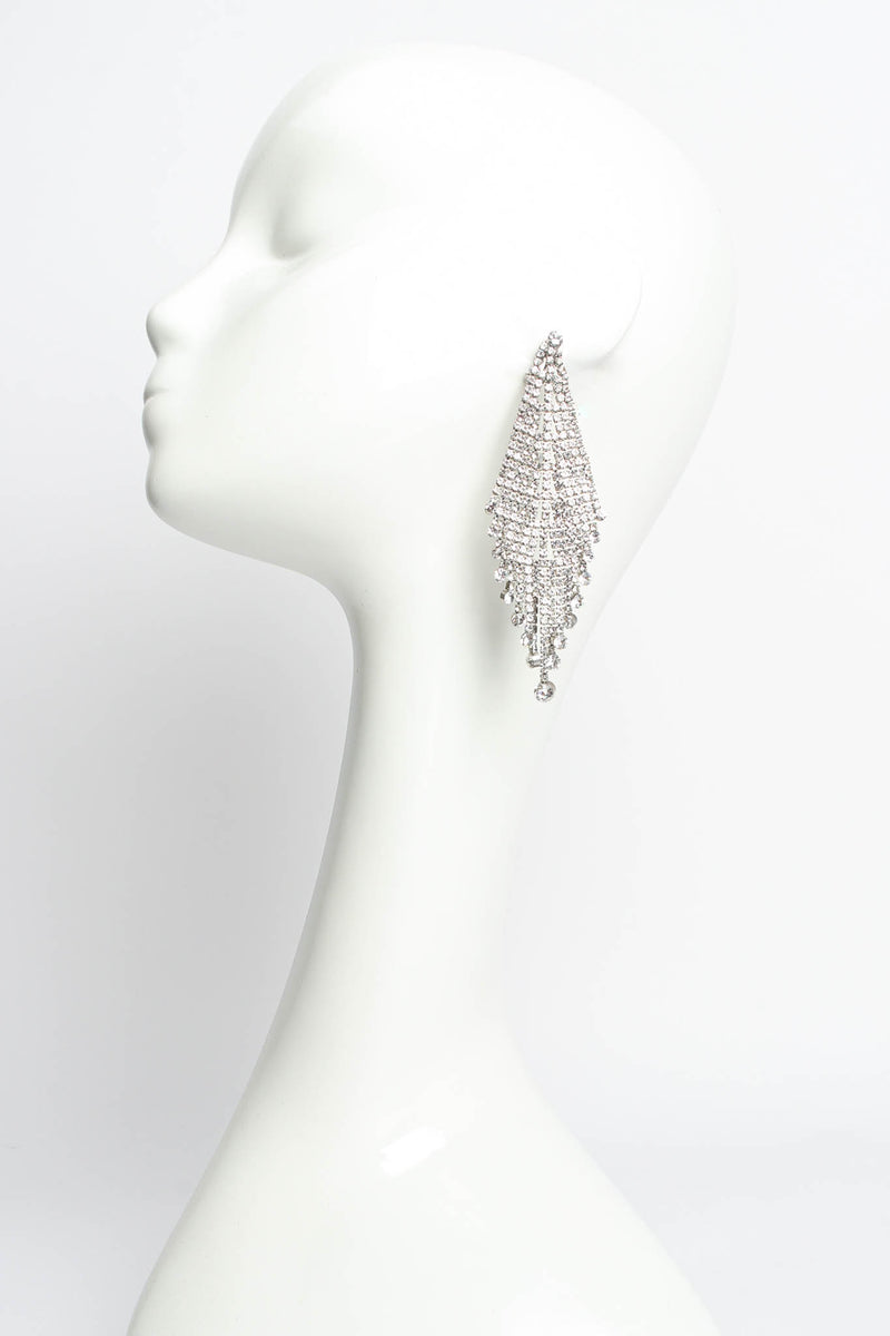 Vintage Waterfall Rhinestone Earrings on mannequin @ Recess Los Angeles