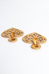 Vintage Flame Filigree Cutout Heart Earrings open backs @ Recess LA