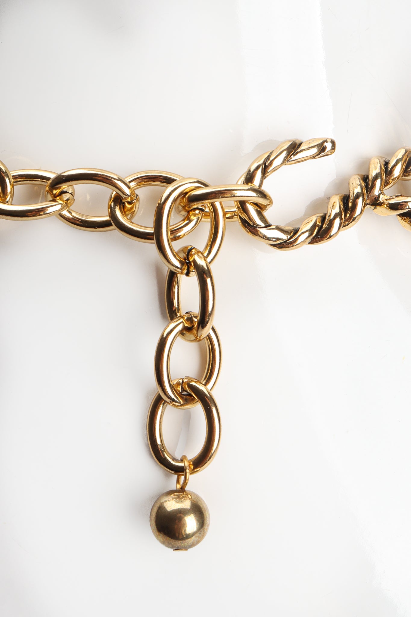Vintage Antiqued Gold Braided Ring Collar Necklace Hook Clasp at Recess Los Angeles