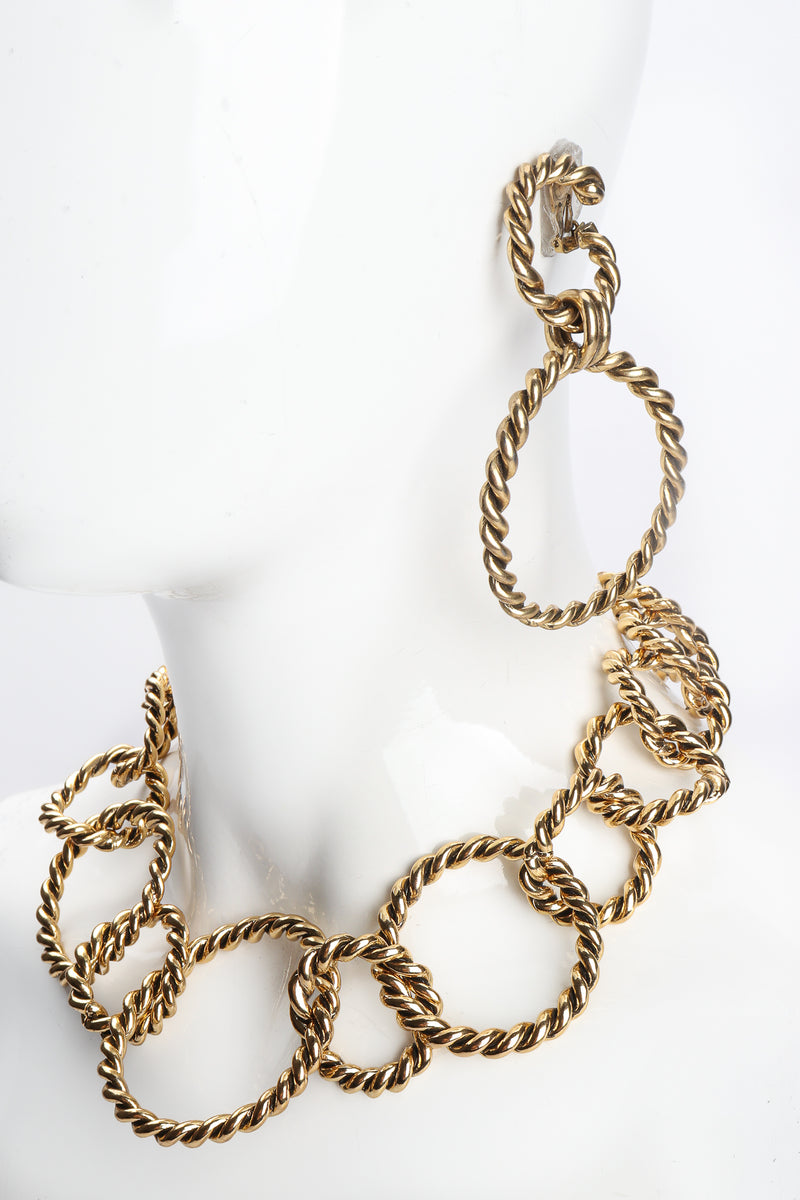 Vintage Braided Hoop Drop Earrings and Necklace at Recess Los Angeles