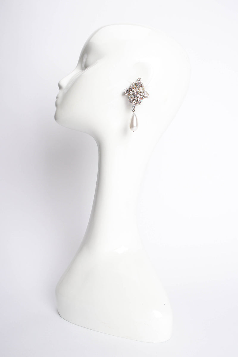 Vintage Cluster Pearl Drop Earrings on mannequin @ Recess LA