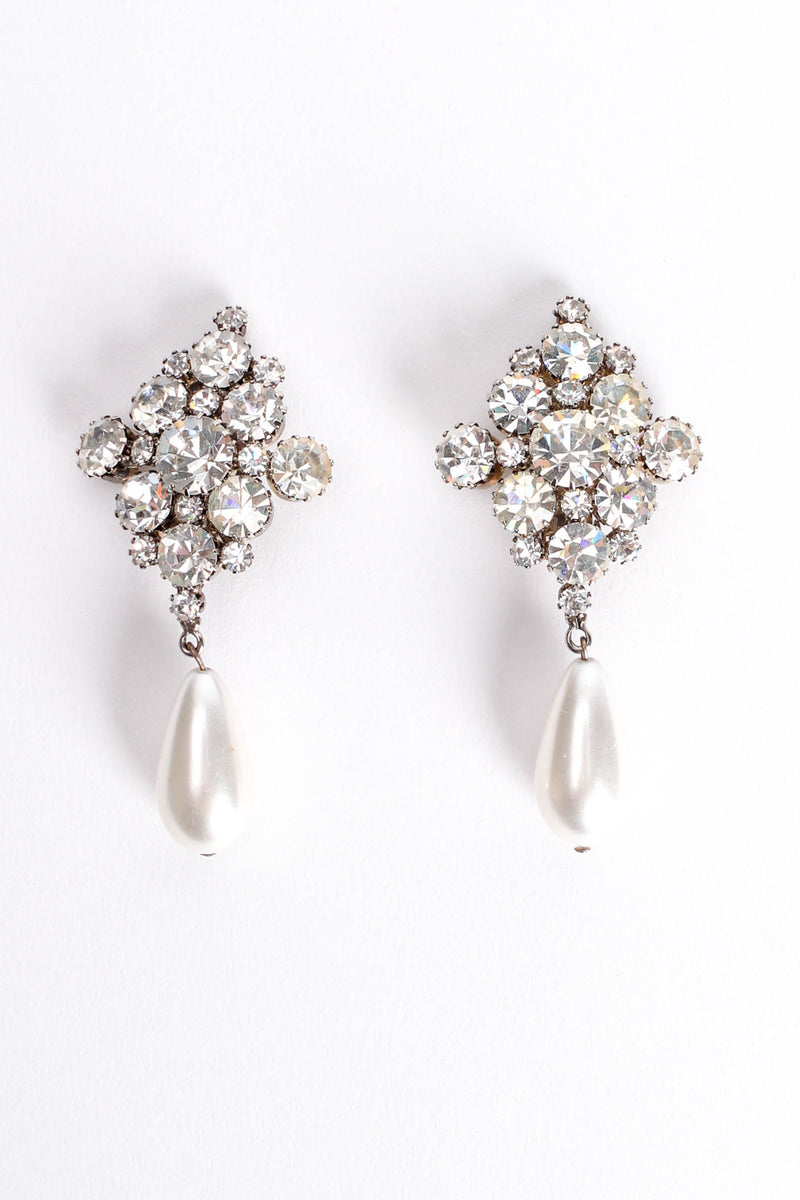 Vintage Cluster Pearl Drop Earrings Front @ Recess LA