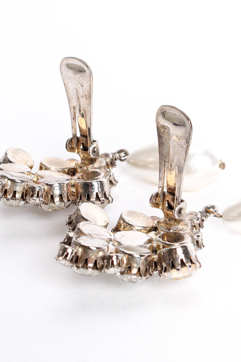 Vintage Cluster Pearl Drop Earrings clip on detail @ Recess LA