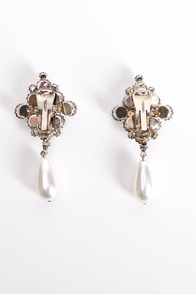 Vintage Cluster Pearl Drop Earrings back detail @ Recess LA