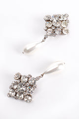 Vintage Cluster Pearl Drop Earrings Front angle @ Recess LA