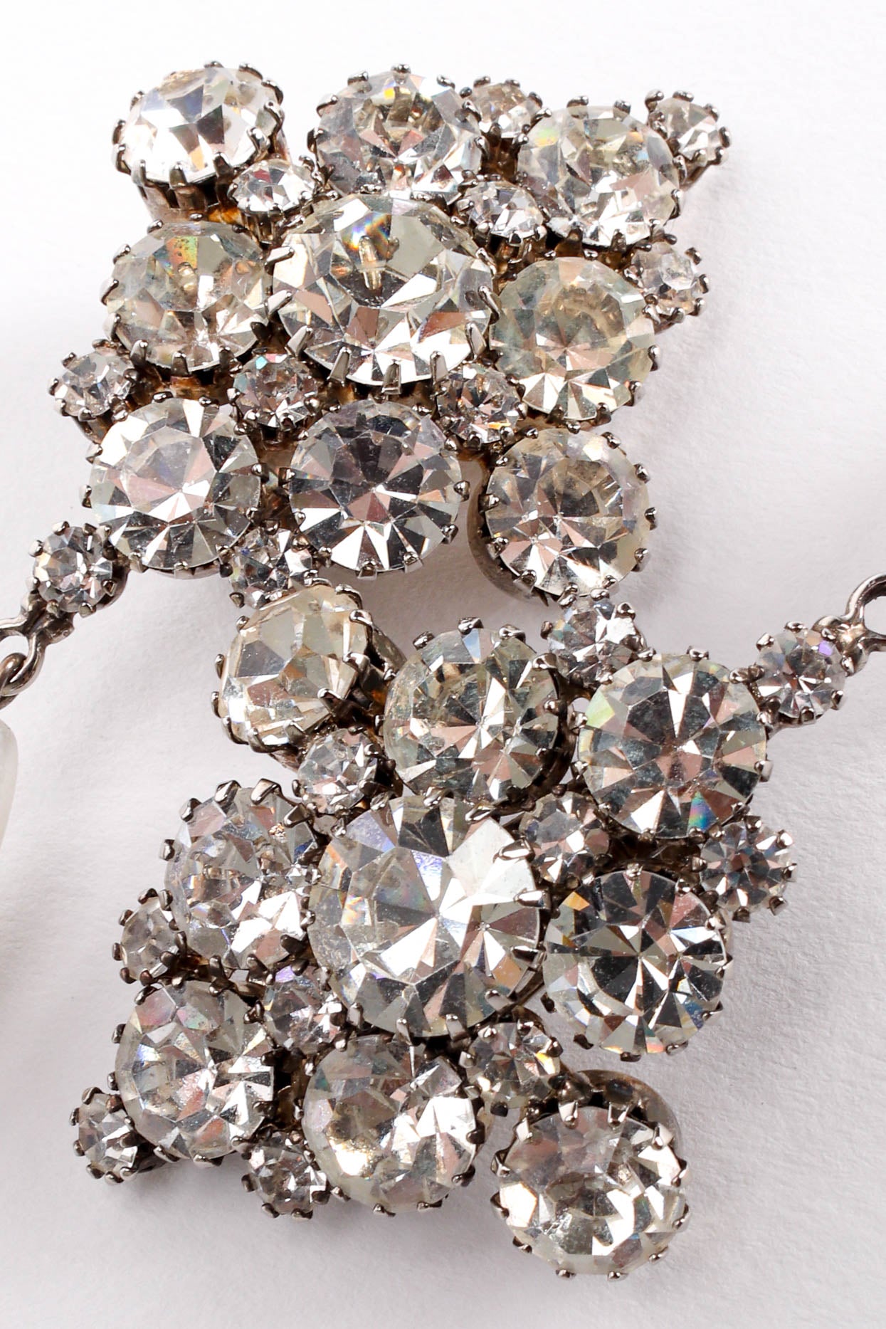 Vintage Cluster Pearl Drop Earrings flower cluster detail @ Recess LA