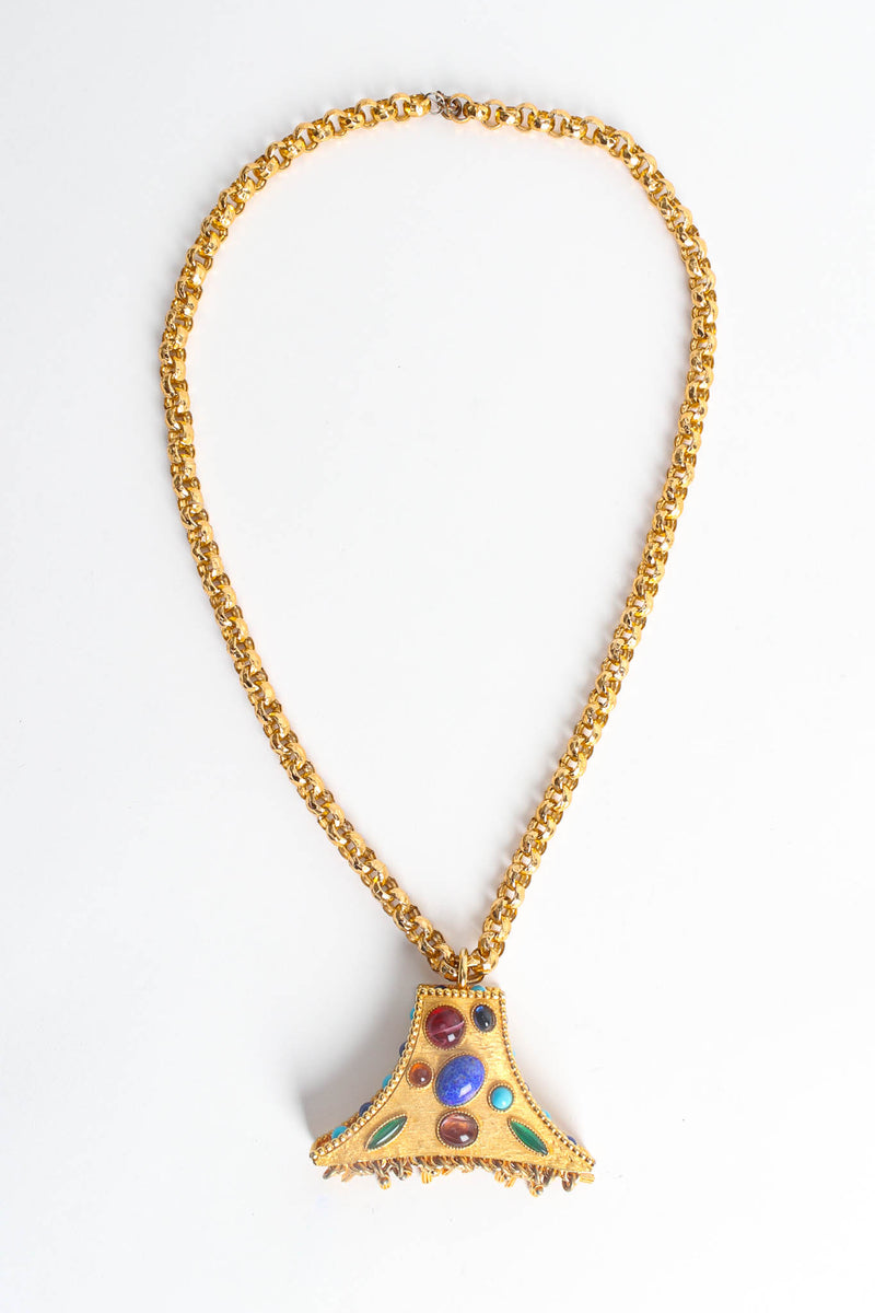 Vintage Cadoro Cabochon Lamp Pendant Necklace necklace flat @ Recess Los Angeles