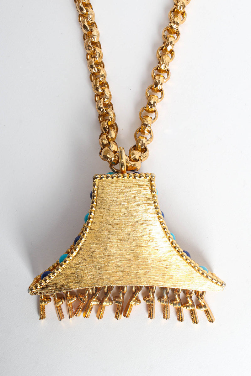 Vintage Cadoro Cabochon Lamp Pendant Necklace back pendant @ Recess Los Angeles