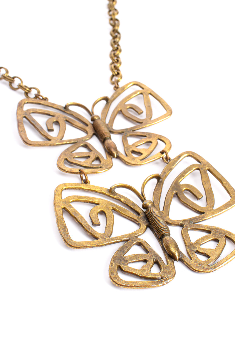 Vintage Brass Double Butterfly Necklace at Recess Los Angeles