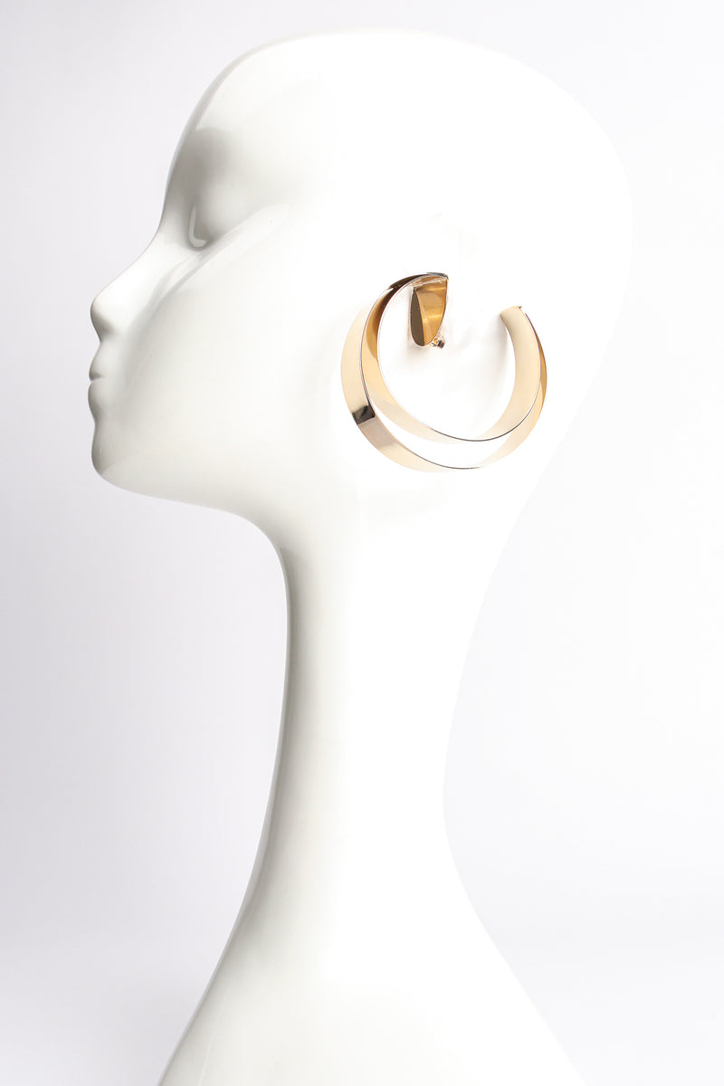 Vintage Double Cuff Clip Hoop Earrings on mannequin at Recess Los Angeles