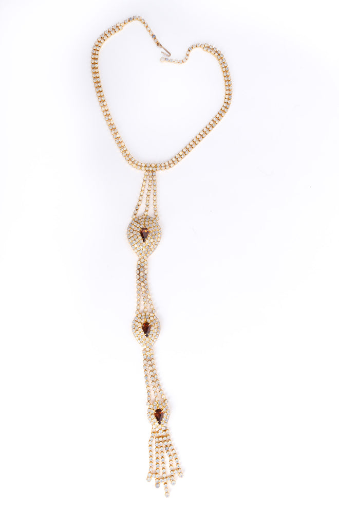 Vintage Frosted Rhinestone Necklace & Earring Set necklace front @ Recess LA