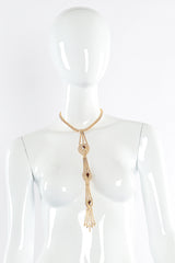 Vintage Frosted Rhinestone Necklace & Earring Set necklace on mannequin @ Recess LA