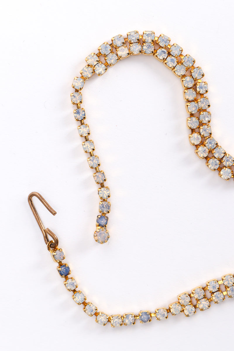 Vintage Frosted Rhinestone Necklace & Earring Set clasp @ Recess LA