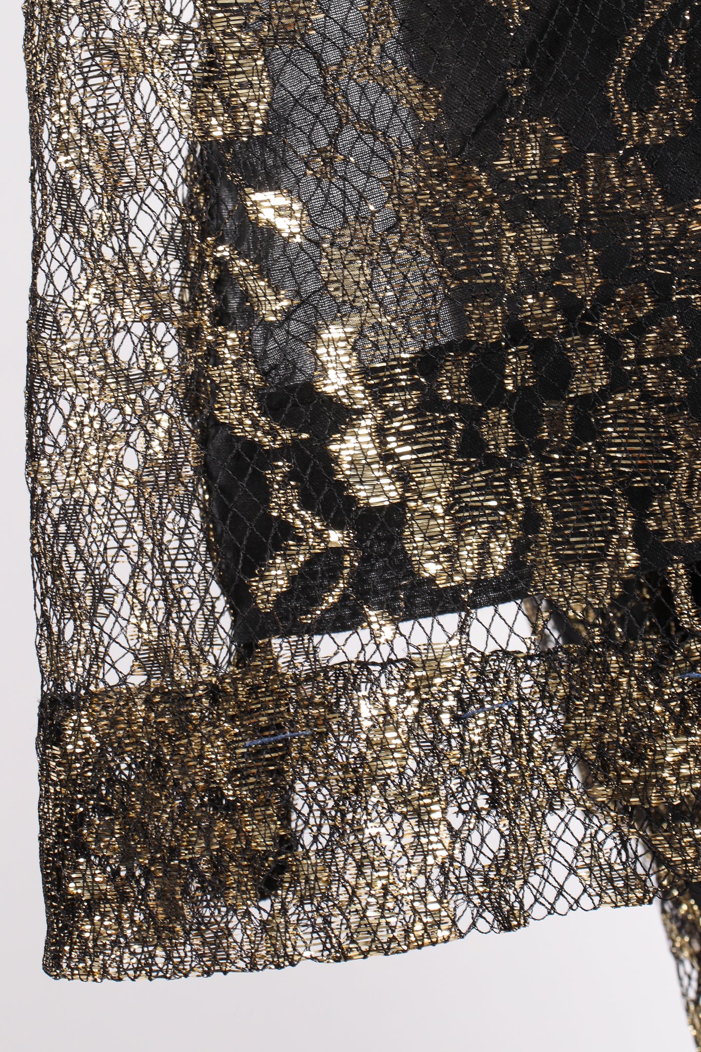 Vintage Metallic Lace Tunic & Harem Pant Set fabric detail at Recess Los Angeles