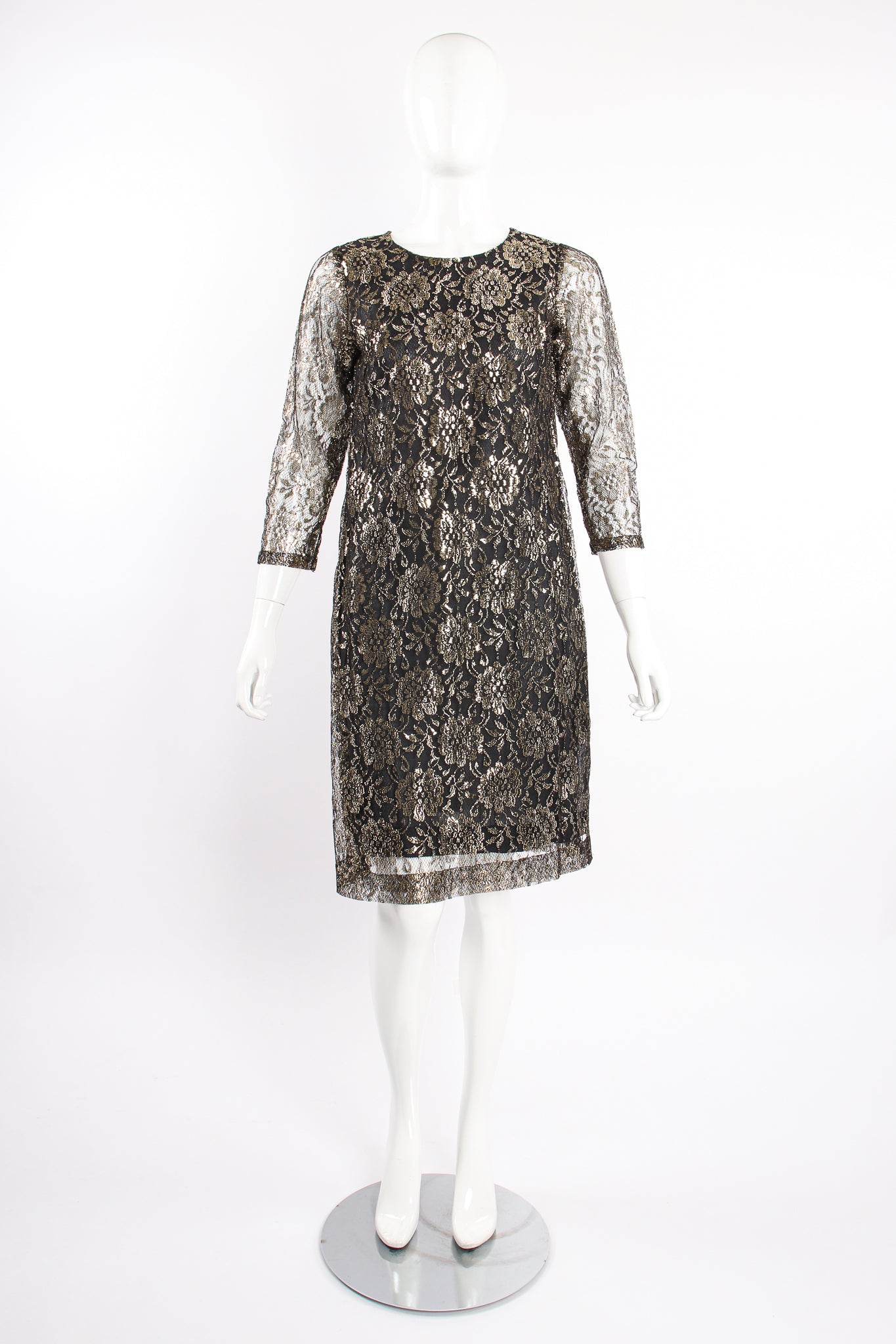 Vintage Metallic Lace Tunic Set on Mannequin front at Recess Los Angeles