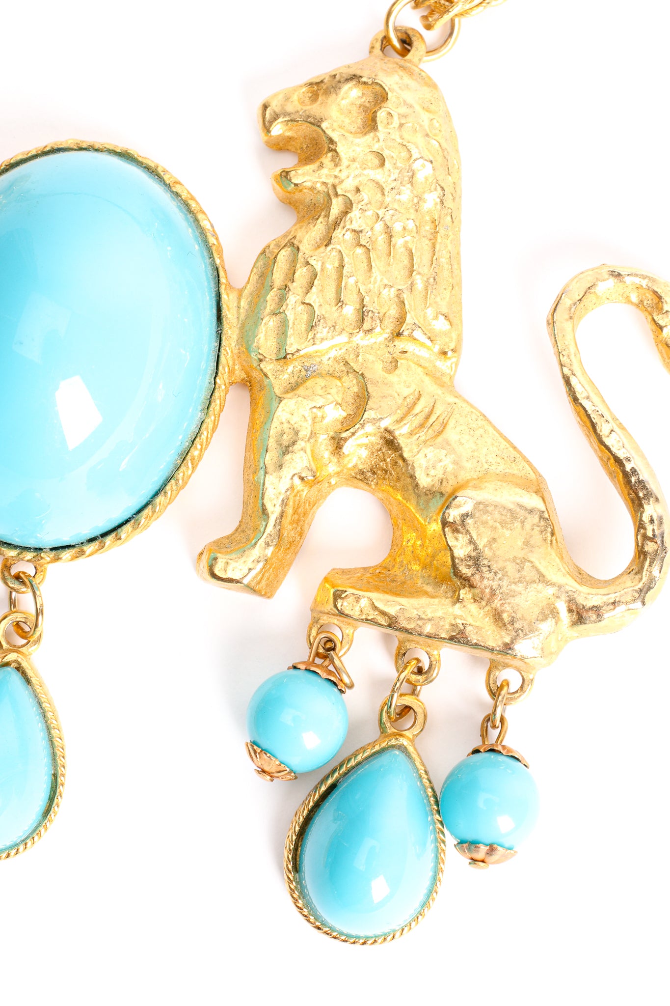 Vintage Unsigned Donald Stannard Imperial Lion Necklace detail at Recess Los Angeles