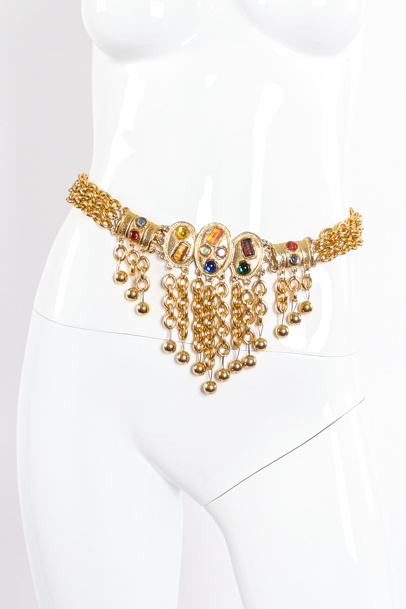 Vintage Jeweled Chain Fringe Belt on mannequin at Recess Los Angeles